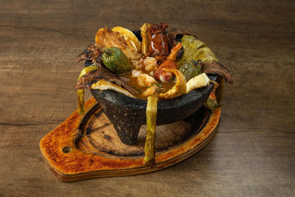 Order Molcajete Mixto food online from Culichis & Beer Mira Loma store, Mira Loma on bringmethat.com