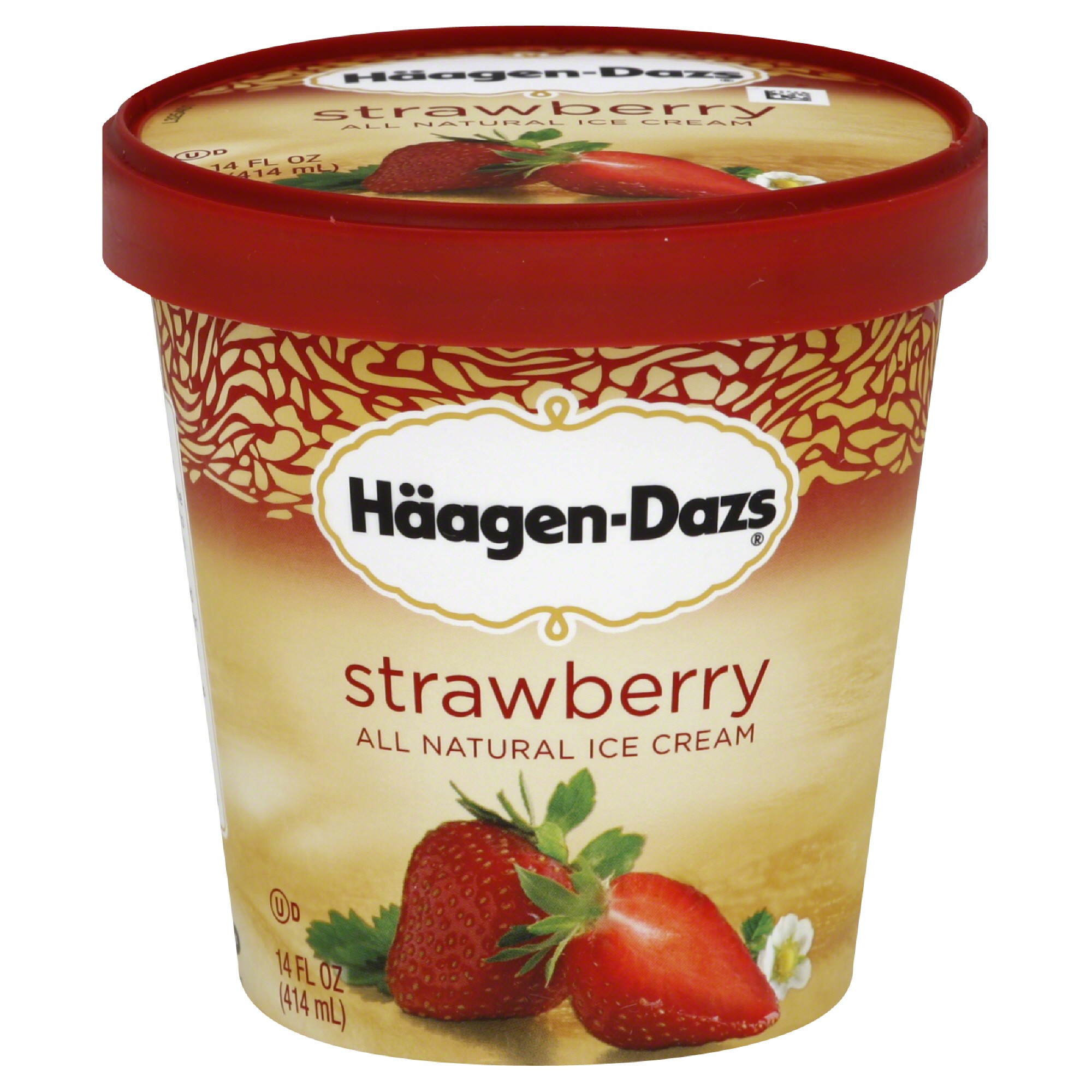 Order Haagen Dazs Ice Cream, All Natural Strawberry - 14 fl oz food online from Rite Aid store, Cathedral City on bringmethat.com