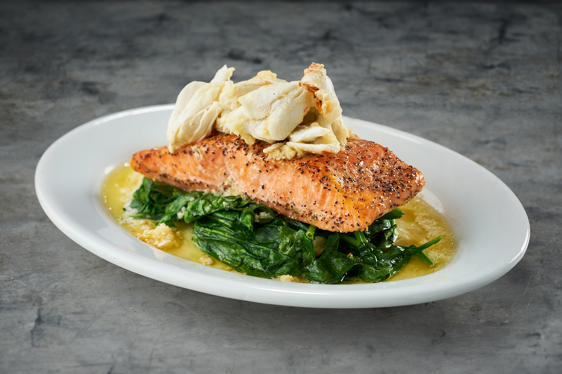 Order King Salmon Filet with Shrimp food online from Ruth's Chris Steak House store, Ann Arbor on bringmethat.com