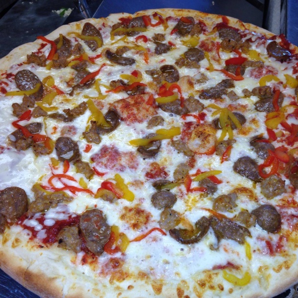Order Sweet and Spicy Sausage Pizza food online from Johnnie Ny Pizza store, Carson on bringmethat.com