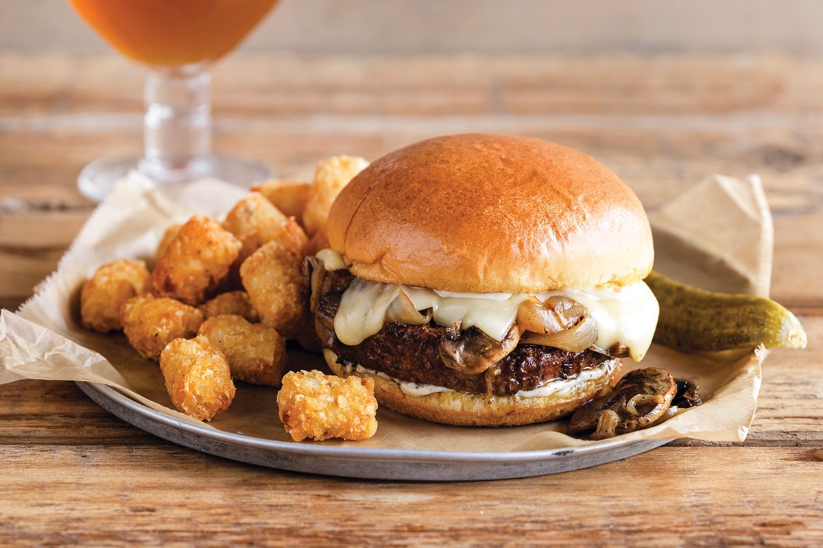Order Chimay Burger food online from World Of Beer store, Richmond on bringmethat.com
