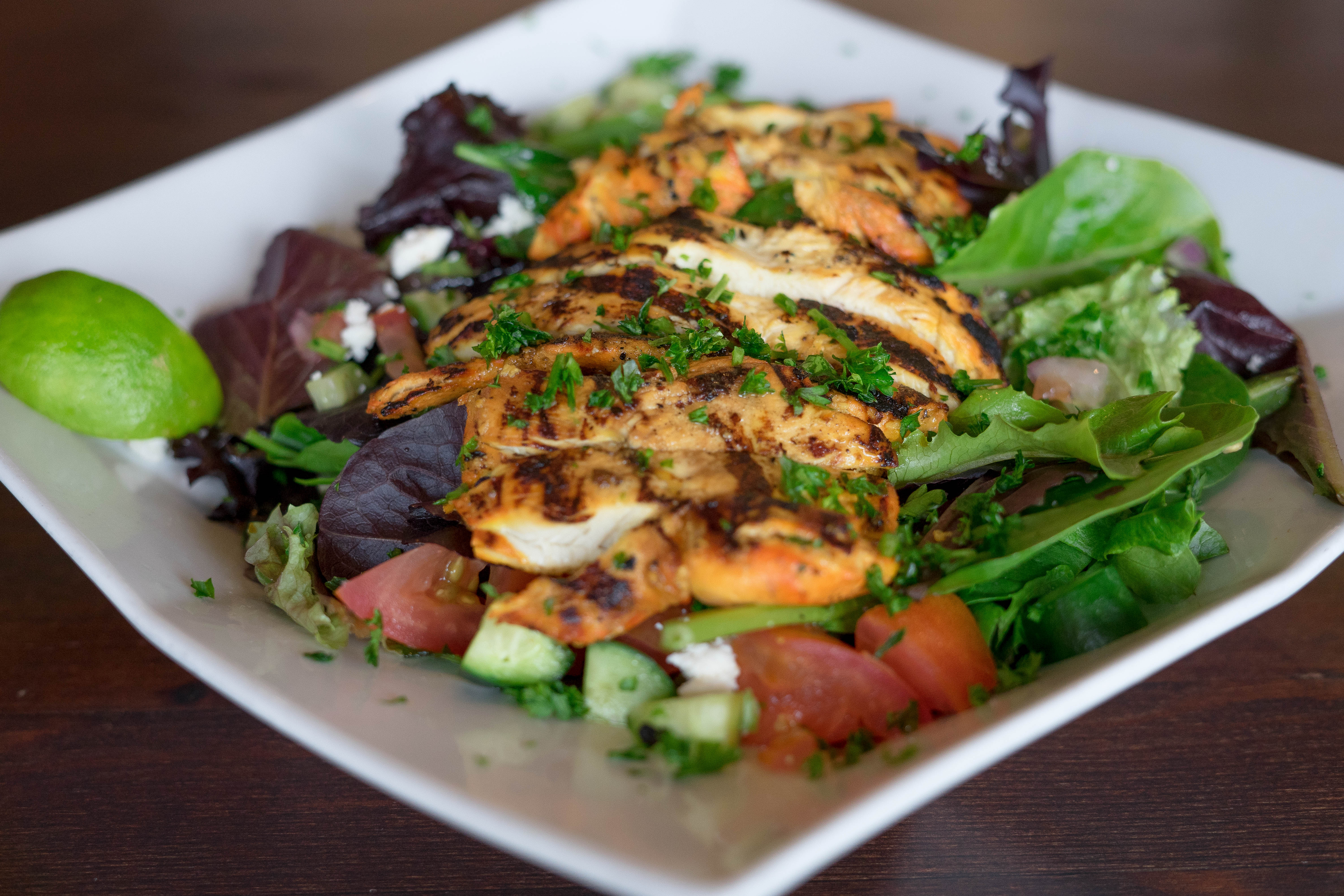 Order Chicken Kabob Salad food online from Off The Boat Fish Grill store, Tustin on bringmethat.com