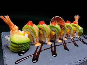 Order B13. Green Dragon Roll food online from Bengee Sushi store, Ontario on bringmethat.com