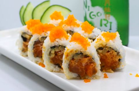 Order Spicy Salmon Roll food online from Crazy Fish store, Albuquerque on bringmethat.com