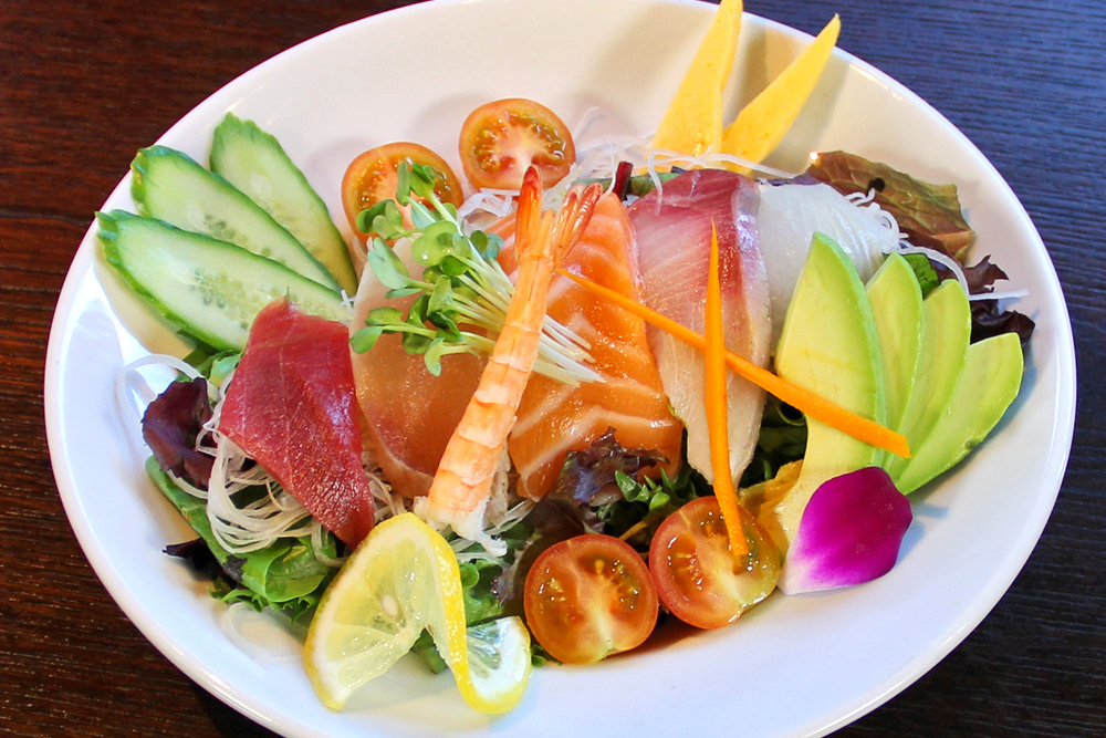 Order Sashimi Salad food online from Bishamon Japanese Restaurant & Karaoke Lounge store, Covina on bringmethat.com