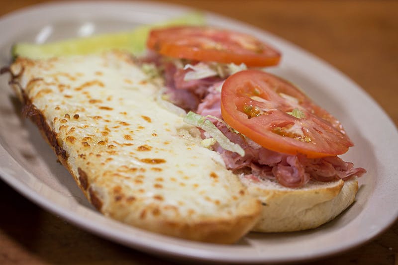 Order Ham & Cheese Grinder - Half food online from Mancino Pizza & Grinders store, Fort Wayne on bringmethat.com