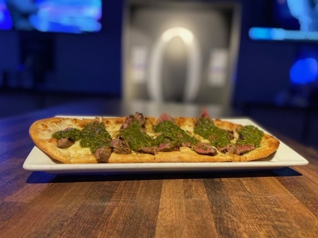 Order Chimichurri Steak Flatbread food online from Quincy's South Bar & Grille store, Rockville on bringmethat.com