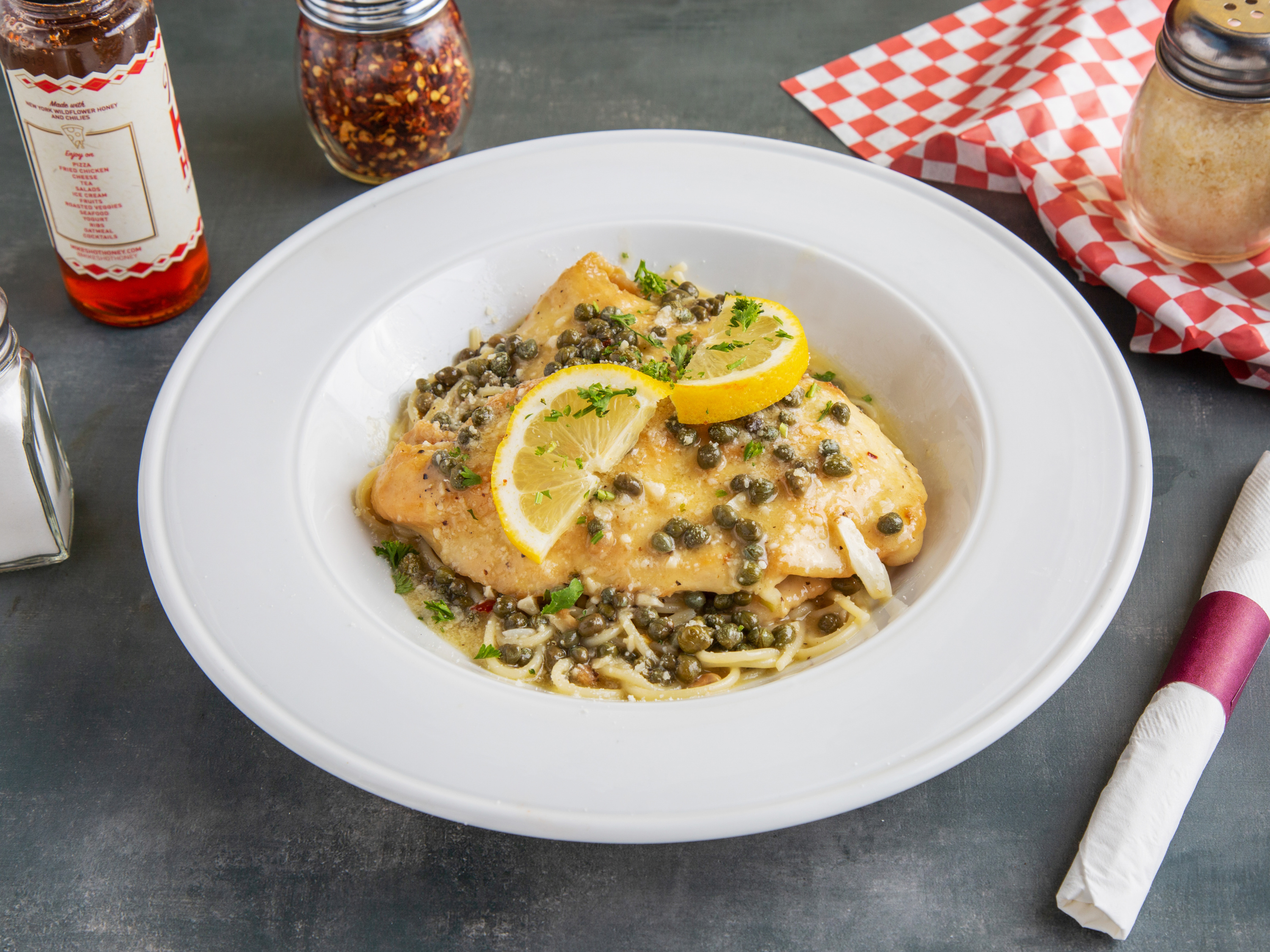Order Chicken Piccata  food online from Brooklyn's Best Pizza & Pasta store, Las Vegas on bringmethat.com