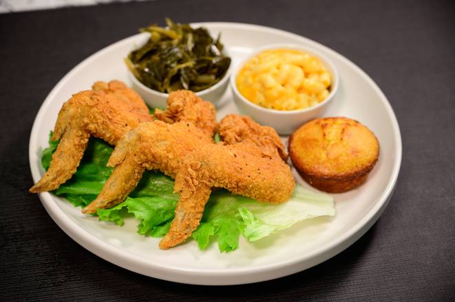Order Southern Fried Wings (3 pcs) food online from Who's Got Soul Southern Cafe store, Decatur on bringmethat.com