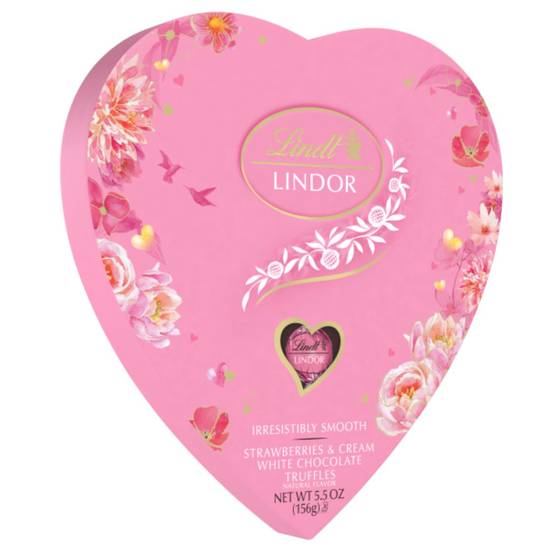 Order Lindt LINDOR Valentine's Strawberries and Cream White Chocolate Candy Truffles Heart, White Chocolate with Strawberries and Cream White Truffle Filling, 5.5 oz. food online from Cvs store, BROOKHAVEN on bringmethat.com