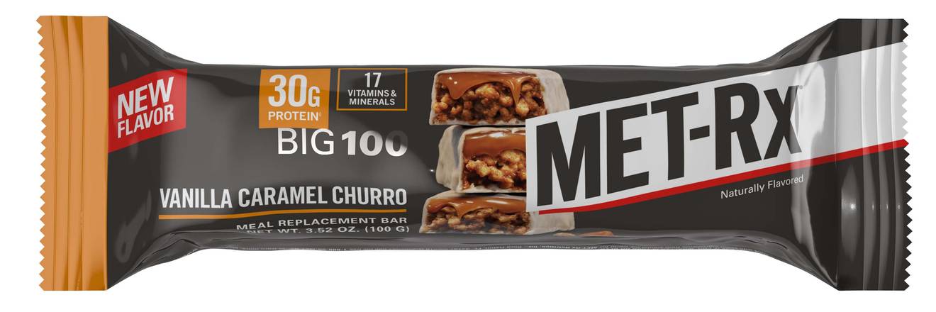 Order Met-Rx Big 100 Meal Replacement Bar Vanilla Caramel Churro (3.52 oz) food online from Rite Aid store, PITTSBURGH on bringmethat.com