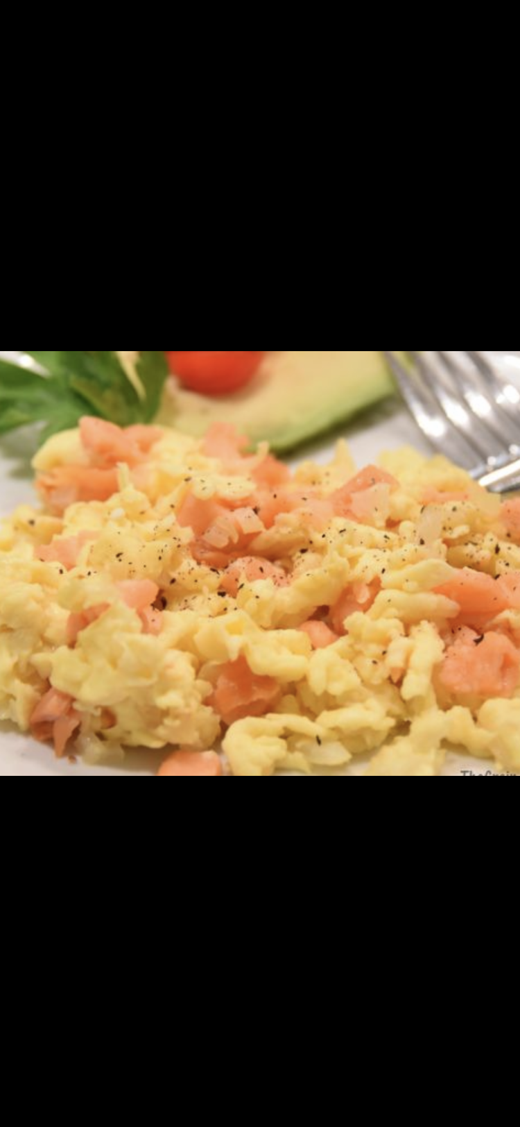 Order Hand  sliced lox , Eggs and Onion Scramble Served with a bagel and potatoes food online from The Bagel Factory store, Pittsburgh on bringmethat.com