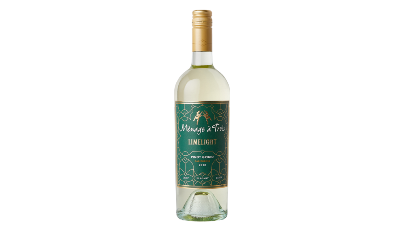 Order Menage A Trois Limelight Pinot Grigio 750ml Bottle food online from Village Commons Liquor store, Camarillo on bringmethat.com