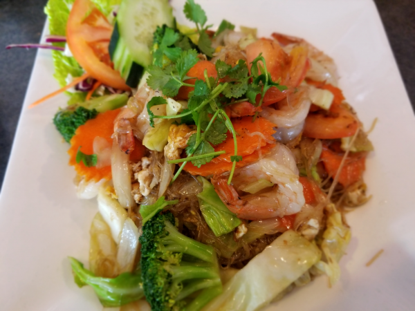 Order SP12. Pad Woon-Sen with Shrimp food online from Thai Pk Restaurant store, Portland on bringmethat.com