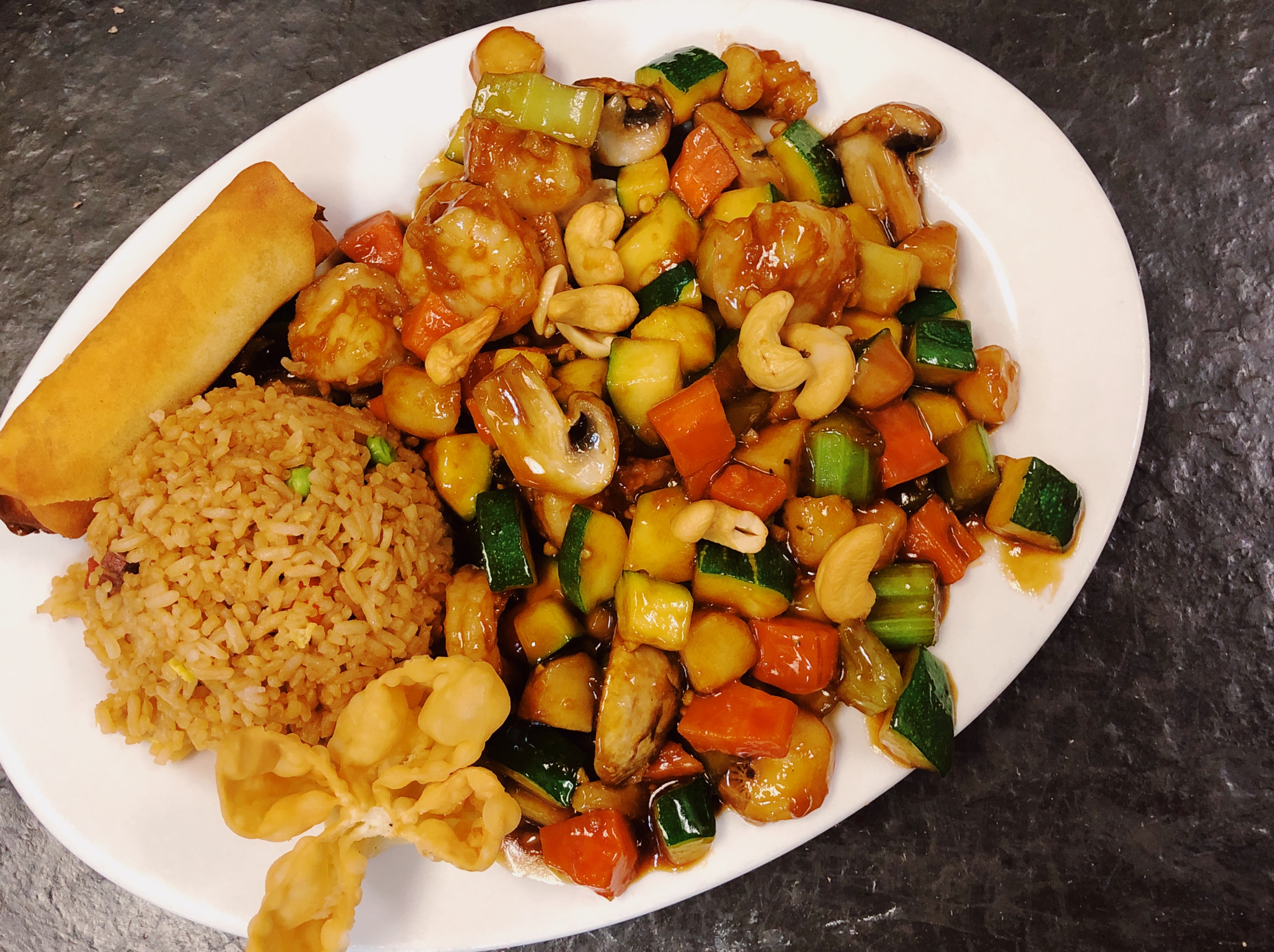 Order Cashew Shrimp Combination Dinner food online from New China Cuisine store, North Las Vegas on bringmethat.com