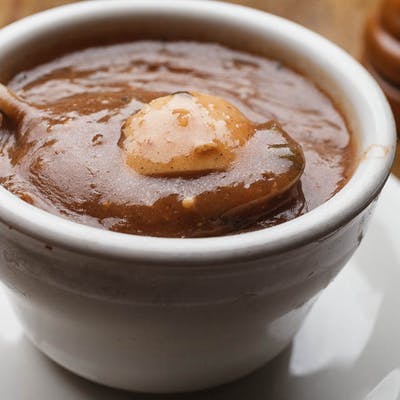 Order Homemade Turtle Soup Au Sherry food online from Mandina's Restaurant store, Mandeville on bringmethat.com