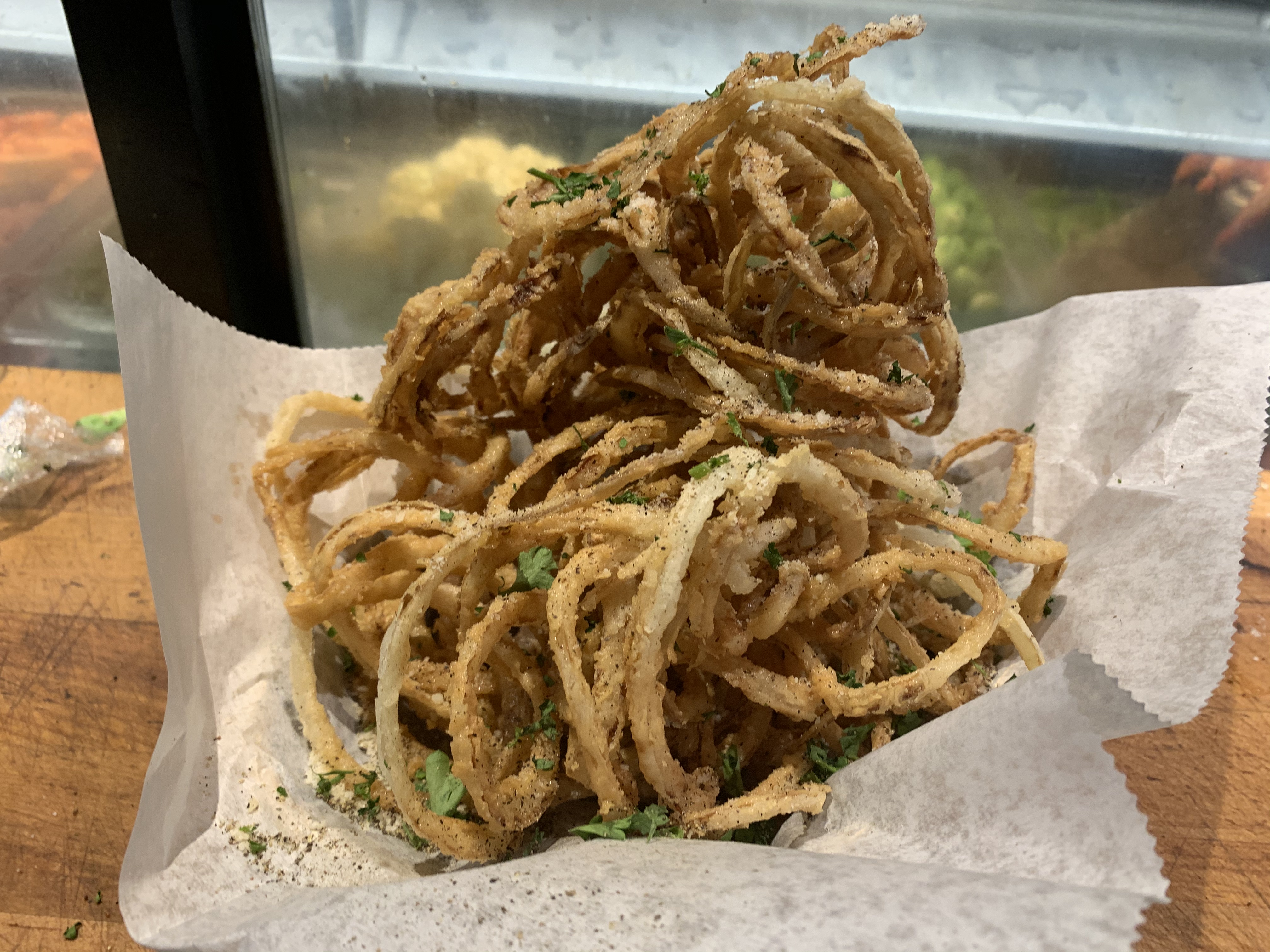 Order Jumbo Haystack Onion Ring food online from 4th Base Restaurant store, Milwaukee on bringmethat.com