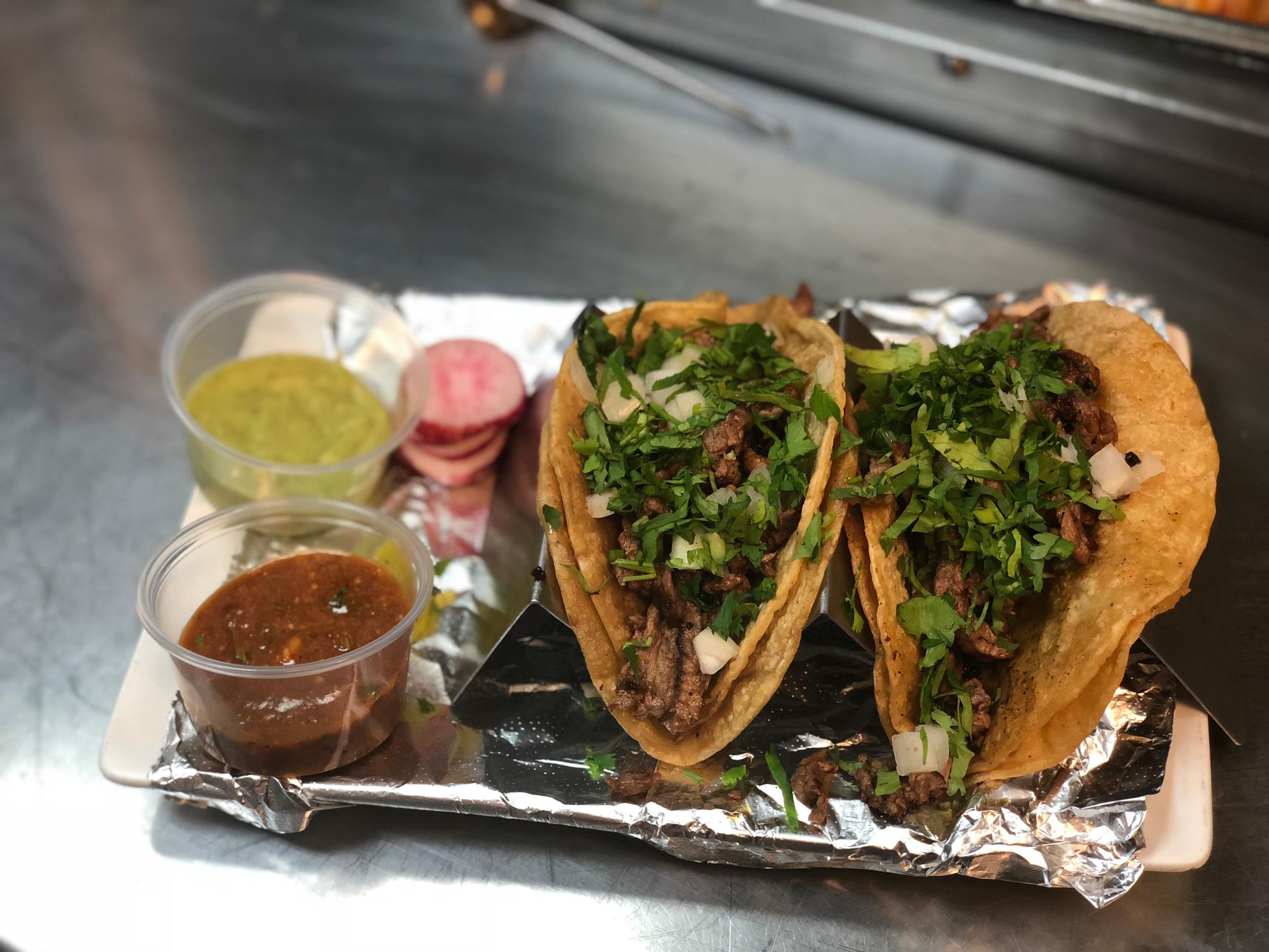 Order Tacos Asada Lunch food online from El Jinete store, Sycamore on bringmethat.com