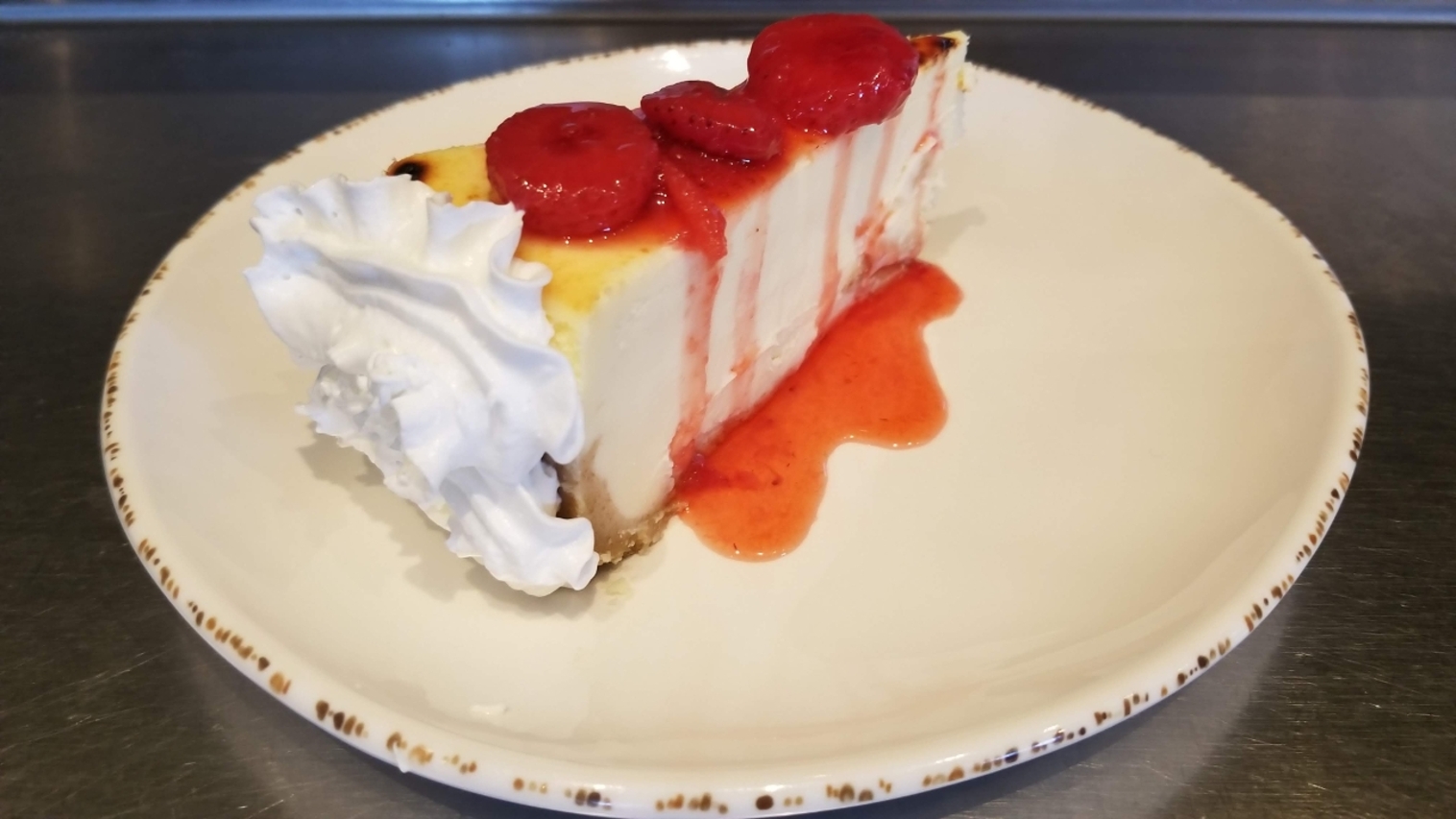 Order CREAMY NY STYLE CHEESECAKE WITH FRUIT food online from Hops N Drops store, Colorado Springs on bringmethat.com