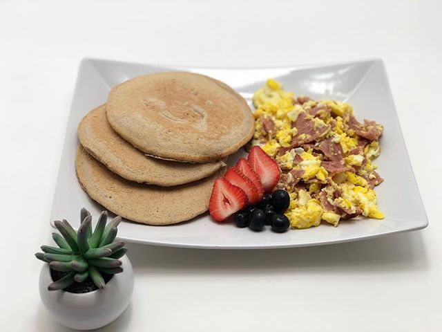 Order Pancake Combo Breakfast food online from Brazilian Muscle Bowls store, Bakersfield on bringmethat.com