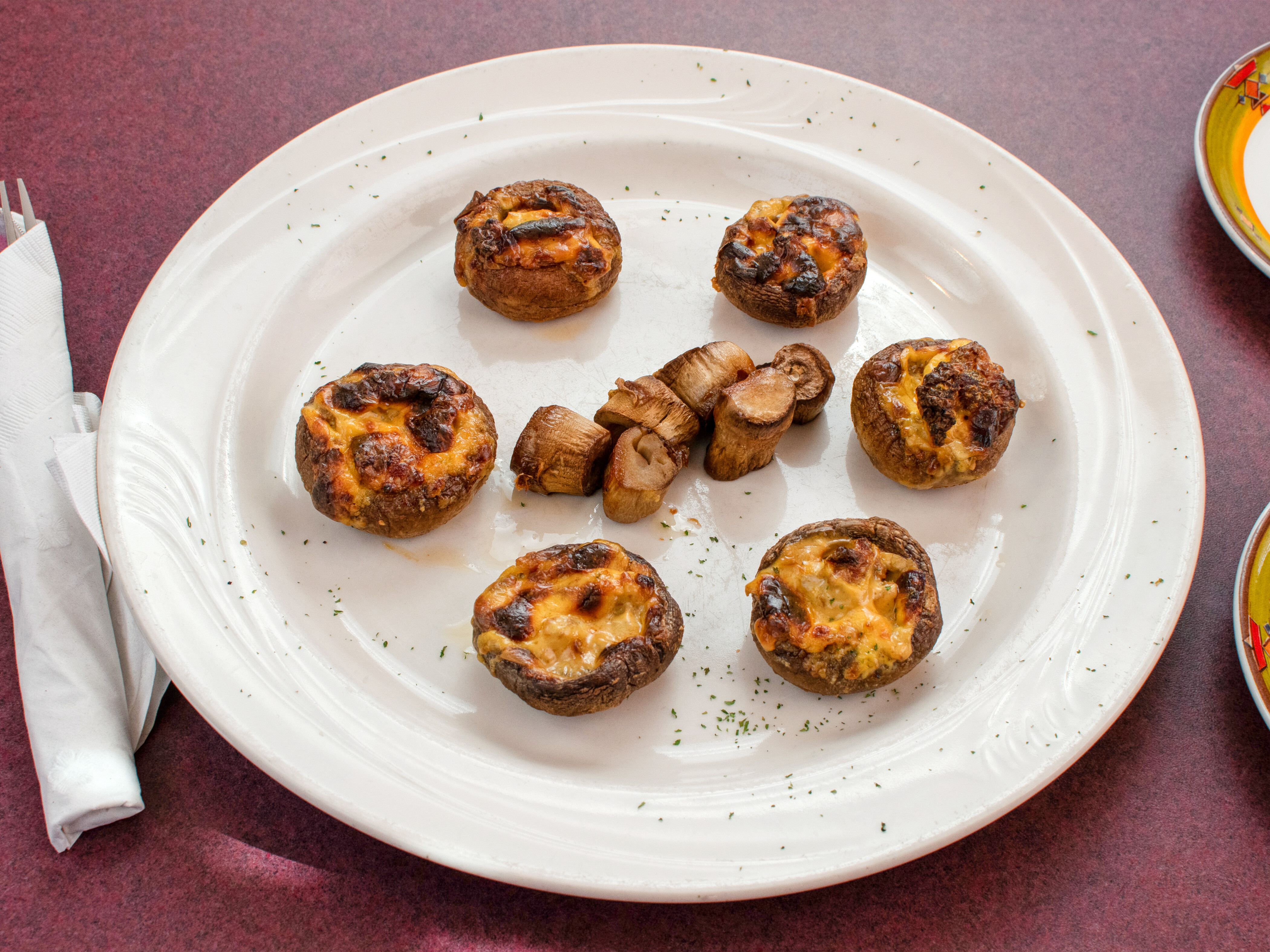 Order Sausage Stuffed Mushrooms food online from Alfredo's Mediterranean Grille and Steakhouse store, Charles Town on bringmethat.com