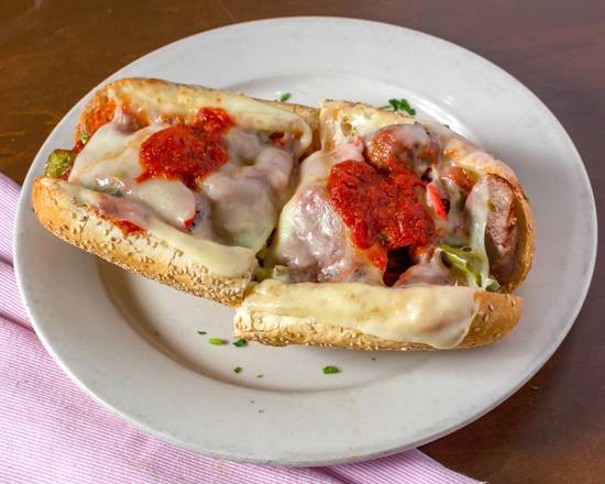 Order Sausage and Peppers Hero food online from Café Amici store, Selden on bringmethat.com