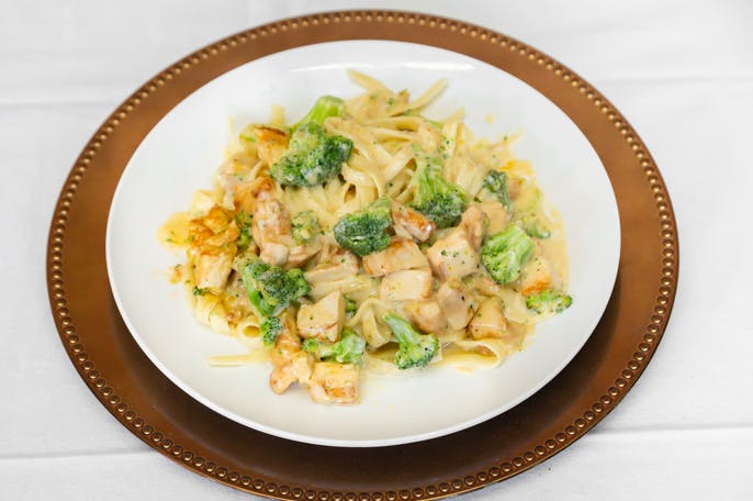 Order Grilled Chicken and Broccoli Alfredo food online from Olive Mediterranean store, Pittsburgh on bringmethat.com