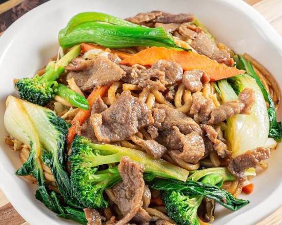 Order Shredded Pork Veggie Chow Thick Noodle food online from Shooting Star Cafe store, Oakland on bringmethat.com