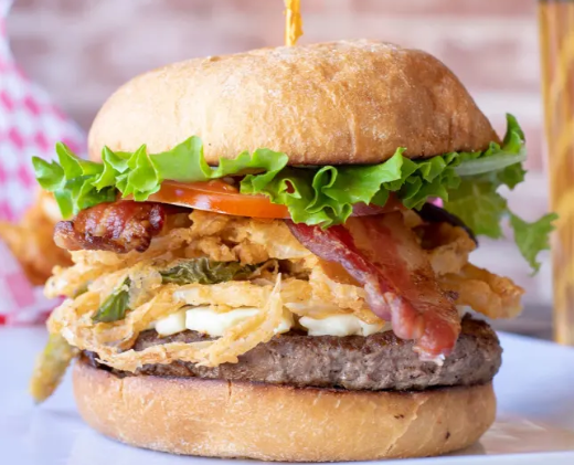 Order Jalapeno Bacon Burger food online from Events Sports Grill store, Riverside on bringmethat.com