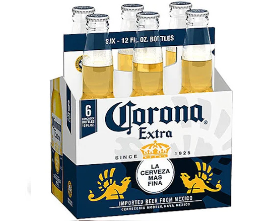 Order Corona Extra 6 Pack - 12 oz. Bottle Beer food online from Plaza Diamond Liquor store, Diamond Bar on bringmethat.com