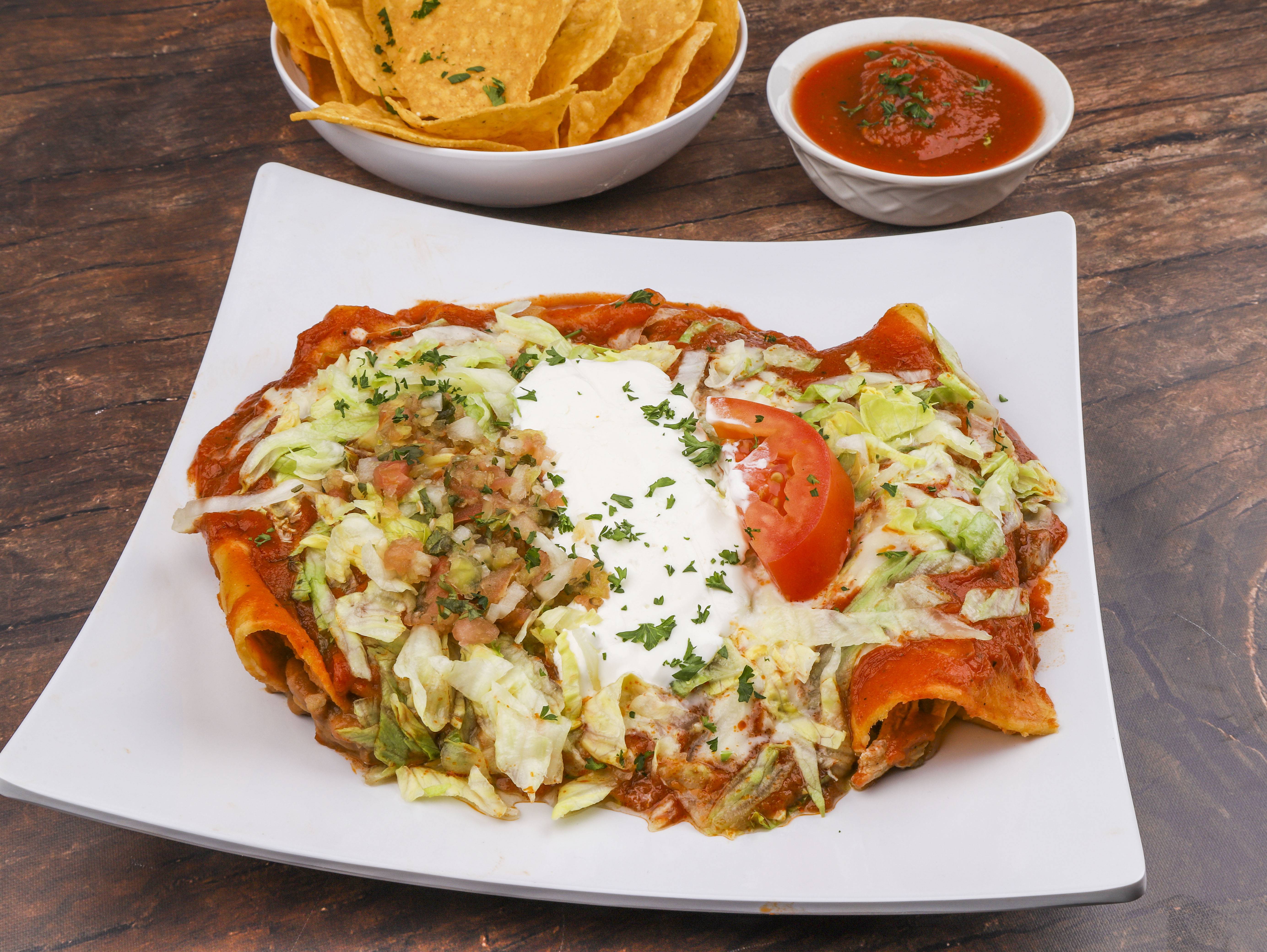 Order Enchiladas Supremas food online from San Marcos Mexican Restaurant store, Burlington on bringmethat.com