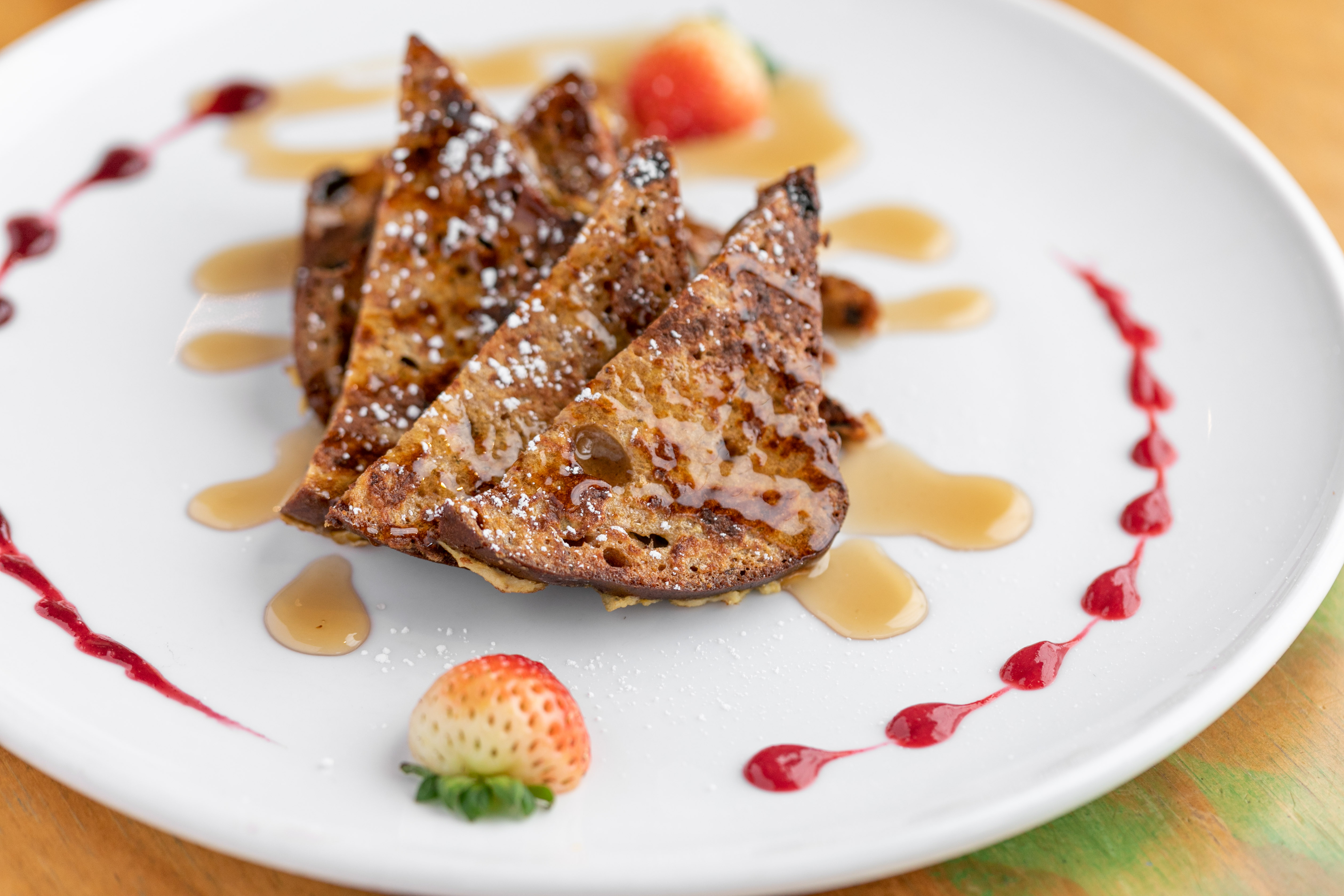 Order Gluten Free Cinnamon Raisin French Toast food online from Swami Cafe store, Oceanside on bringmethat.com