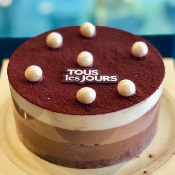 Order 6" Chocolate Triple Mousse Cake 3단쵸코렛무스케잌 food online from Tous Les Jours store, Carrollton on bringmethat.com
