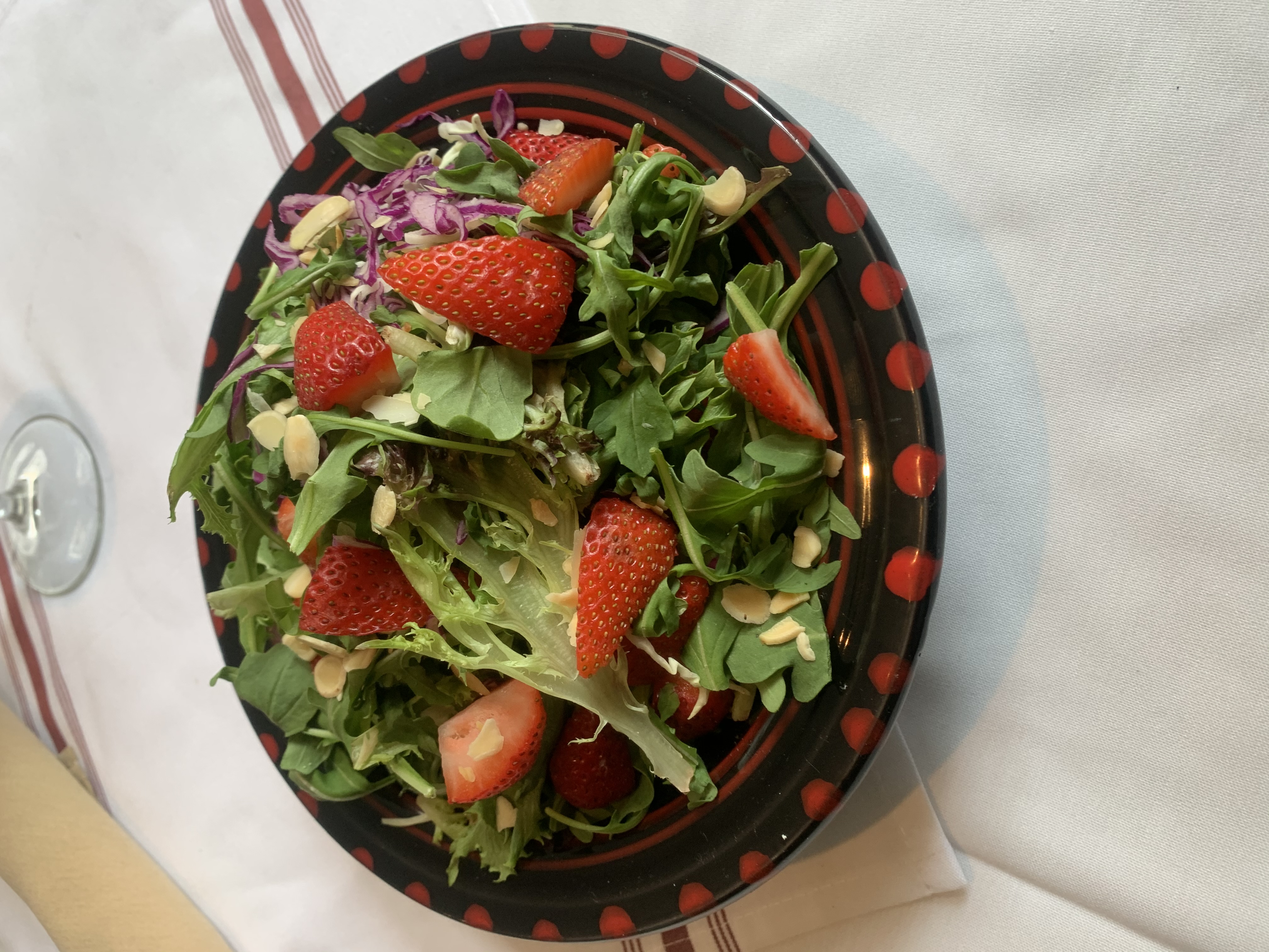 Order Strawberry and Almond Salad  food online from Byrsa Bistro store, Glen Mills on bringmethat.com