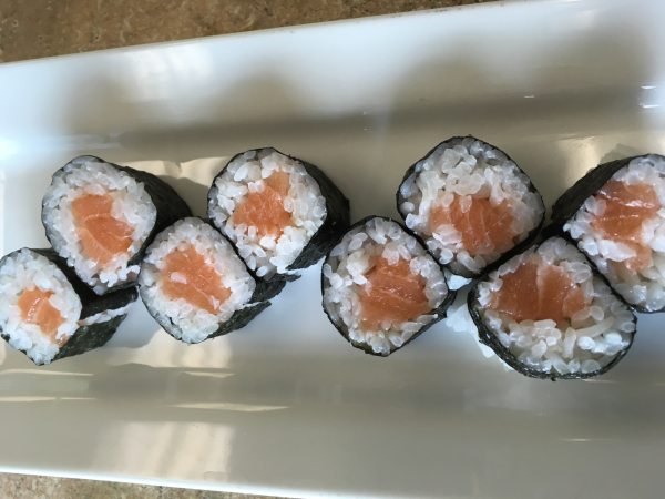 Order 10 Piece Salmon Roll food online from Jazz Sushi Bar store, New Orleans on bringmethat.com
