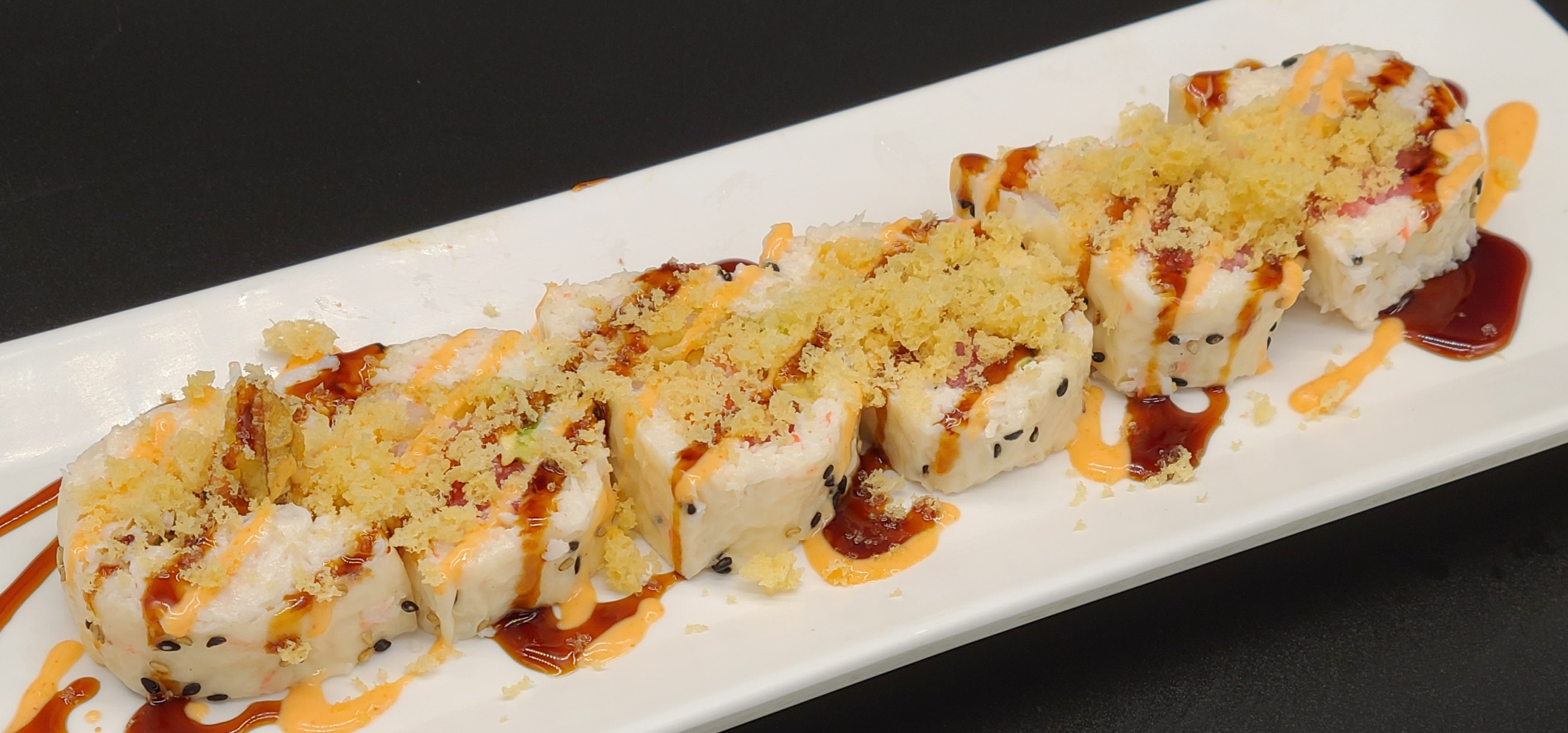 Order R2. Flower Roll(5pcs) food online from Hello Sushi store, Fullerton on bringmethat.com