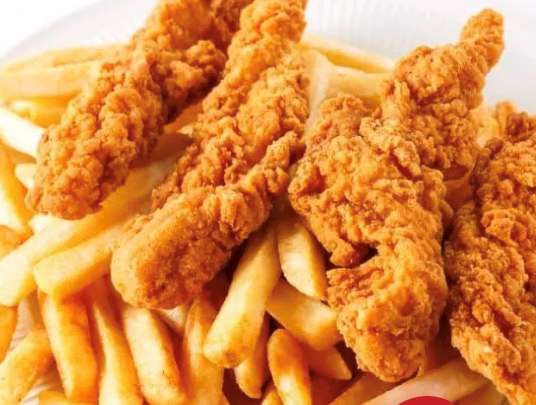 Order 4 Chicken Strips with Fries food online from Jim's Burgers store, Long Beach on bringmethat.com