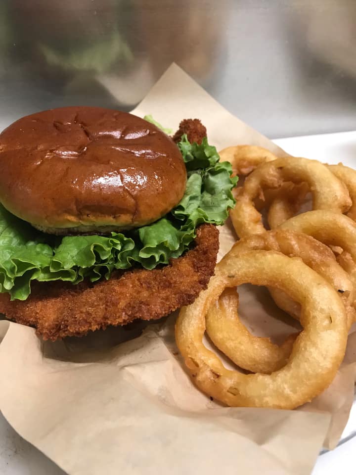 Order Breaded Chicken Sandwich food online from Bourbons Bar & Grill store, Coal Valley on bringmethat.com