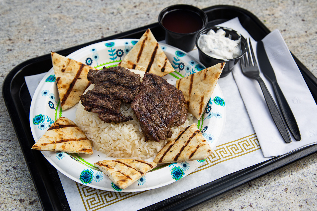 Order Steak Over Rice food online from No. 1 Gyro Shop store, Columbus on bringmethat.com