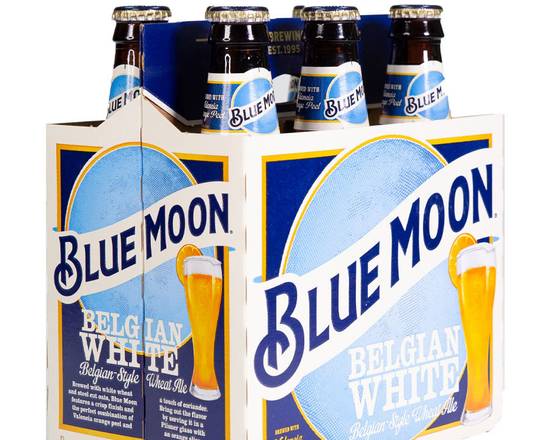 Order Blue Moon, 6pk-12oz bottle beer (5.4% ABV) food online from Luckys Liquor store, Los Angeles on bringmethat.com