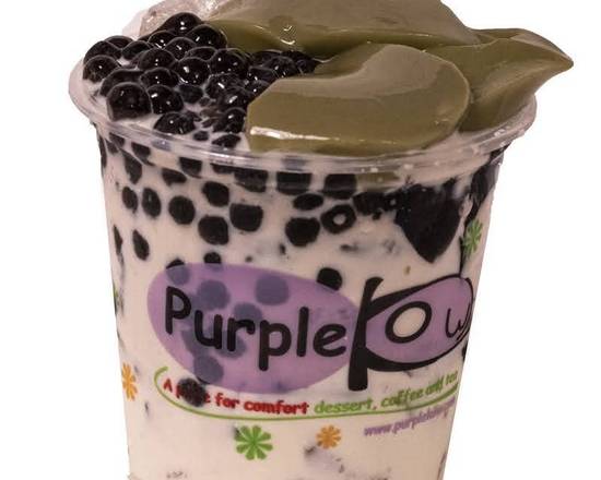 Order Purple Know Iced Milk with Pistachio, Matcha Pudding, & Boba food online from Purple Kow store, Concord on bringmethat.com