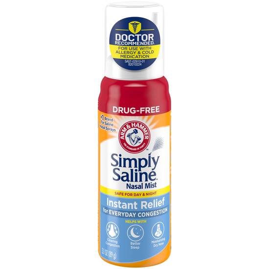 Order Arm & Hammer Simply Saline Nasal Mist Daily Care (3.1 oz) food online from Rite Aid store, Mckinleyville on bringmethat.com