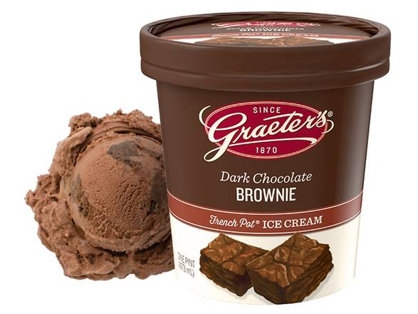 Order Dark Chocolate Brownie Pint food online from Graeter Ice Cream store, Cincinnati on bringmethat.com