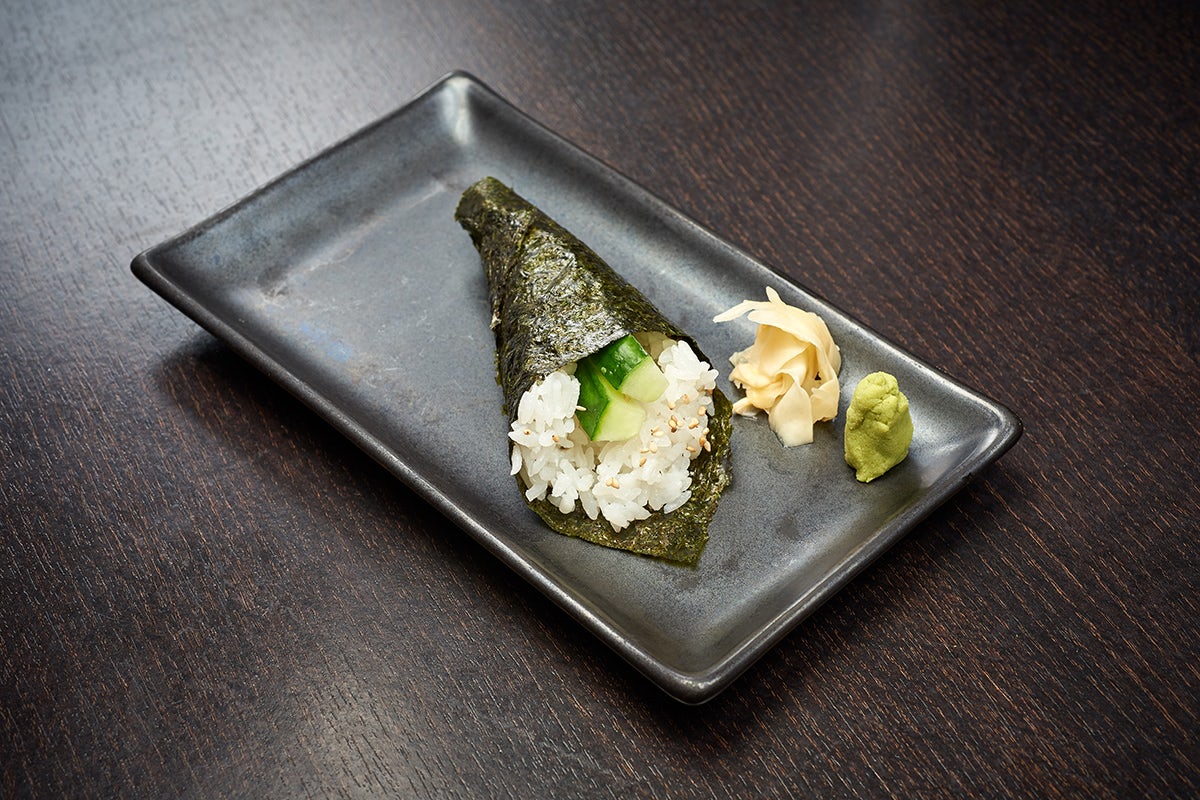 Order CUCUMBER HAND ROLL  food online from Ra Sushi store, Chino Hills on bringmethat.com