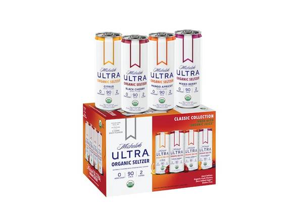 Order Michelob Ultra Organic Seltzer - Classic Collection - 12x 12oz Cans food online from Shell Beach Liquor & Deli store, Pismo Beach on bringmethat.com