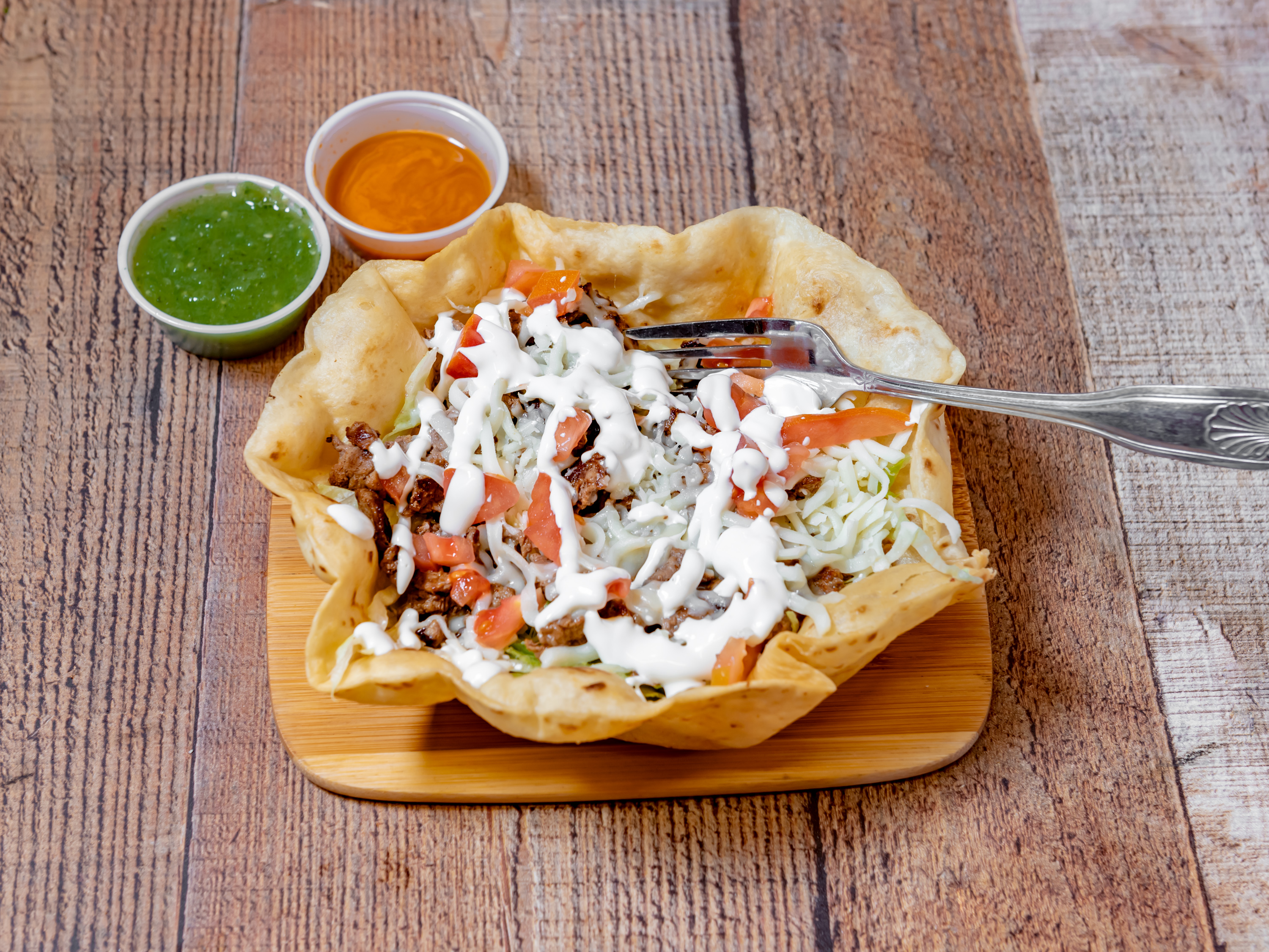 Order #12. Taco Salad food online from Burrito Autentico Express store, Bear on bringmethat.com