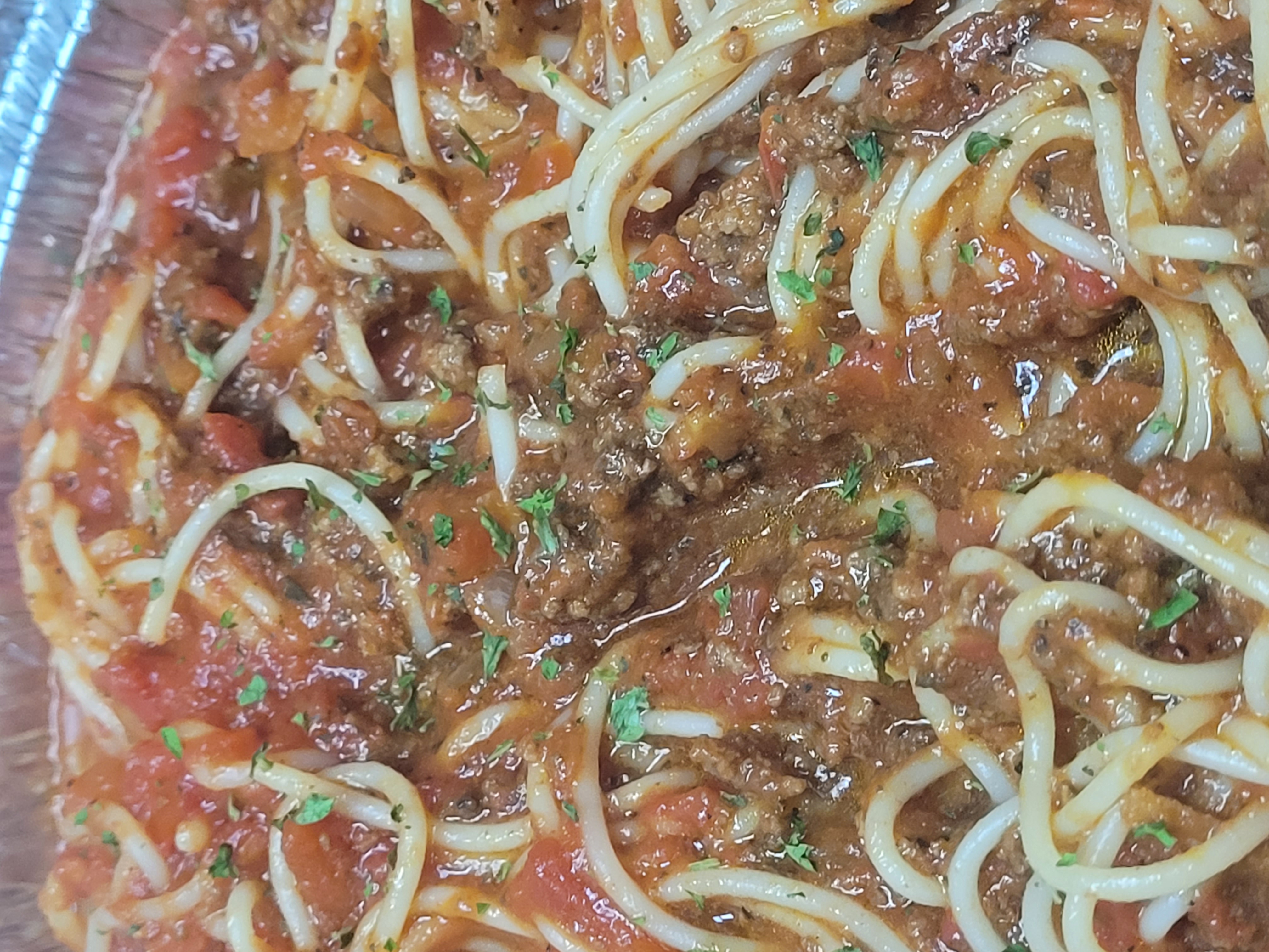 Order Spaghetti with Meat Sauce food online from Illianos Pizza store, Clemmons on bringmethat.com
