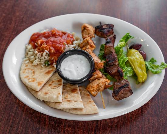 Order Shish-ka-bob Platter for 1 food online from Opa! Opa!! store, Rochester on bringmethat.com