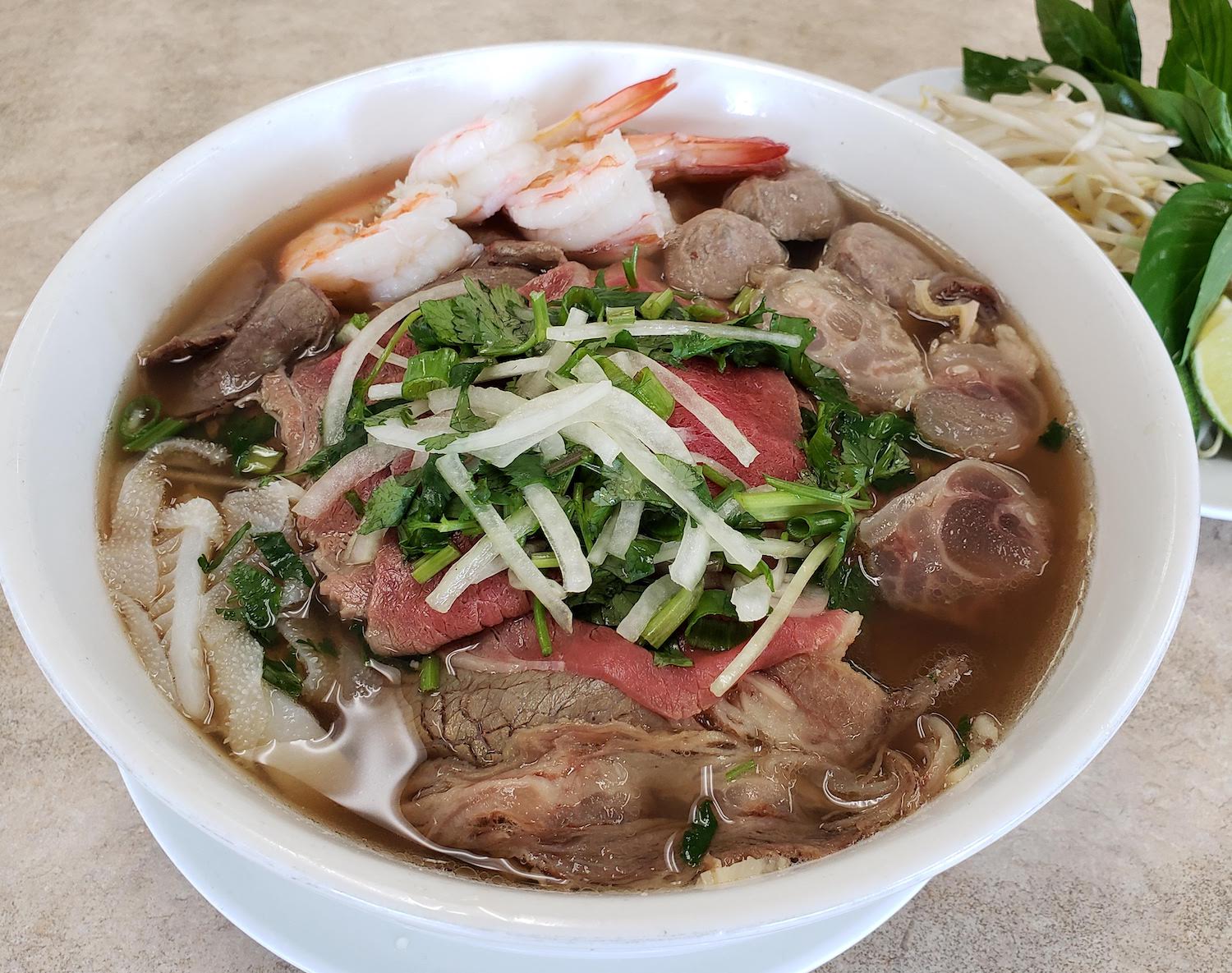 Order 10A. Pho Dac Biet and Tom food online from Pho An Hoa store, San Leandro on bringmethat.com