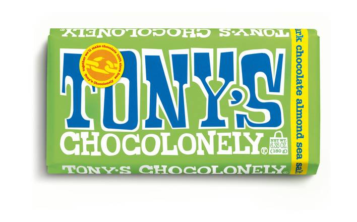 Order Tony's Chocolonely 51% Dark Chocolate Bar with Almonds and Sea Salt, 6.35 OZ food online from Cvs store, UPLAND on bringmethat.com